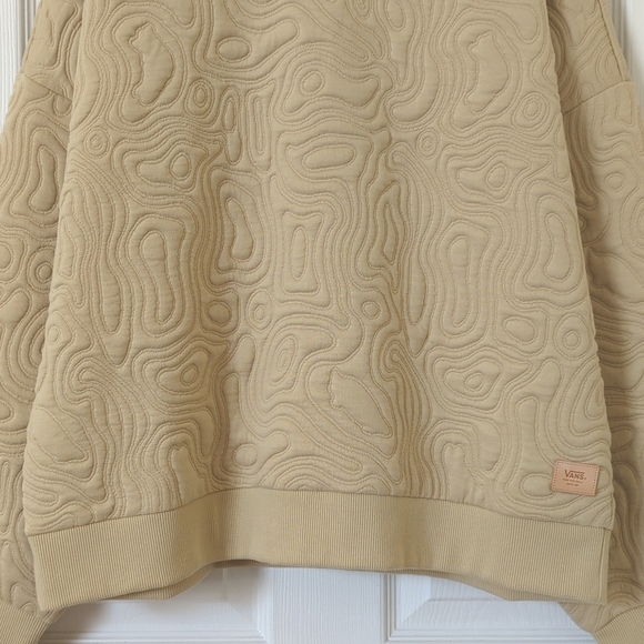 Vans Trippy Skate Maze Embroidered Oversized Pullover Crewneck Sweatshirt Tan L - Picture 7 of 13